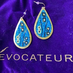 Evocateur 22 kt Klint Anna Teardrop Earrings Swarovski Crystals